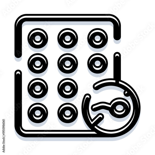 Pack of contraceptive pills with an arrow encircling one tablet, symbolizing daily scheduling, women's health choices, and reproductive planning for fertility management