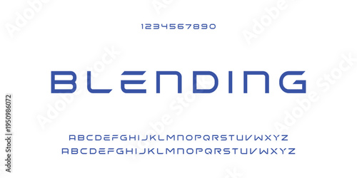 Digital modern alphabet font. Creative abstract urban, futuristic, fashion, sport, minimal technology typography.  Simple vector illustration with number