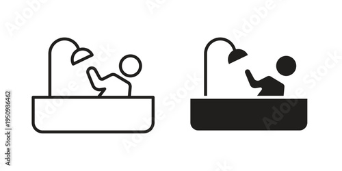 Person Bathing icon for web apps, mobile apps. Graphic element illustration