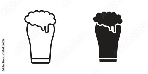 Pint of beer icon for web apps, mobile apps. Graphic element illustration