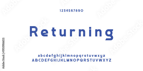 Digital modern alphabet font. Creative abstract urban, futuristic, fashion, sport, minimal technology typography.  Simple vector illustration with number