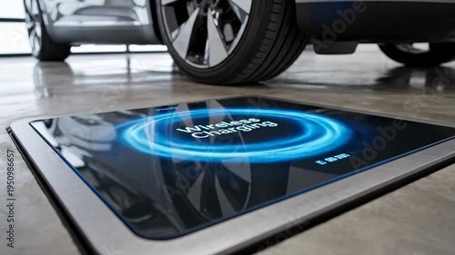 Inductive charging pad for electric vehicle.