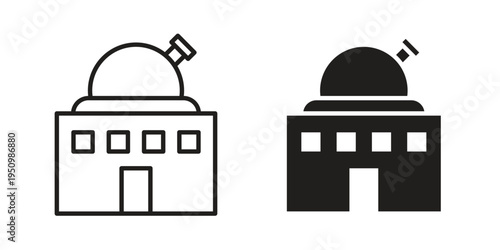 Planetarium icon for web apps, mobile apps. Graphic element illustration