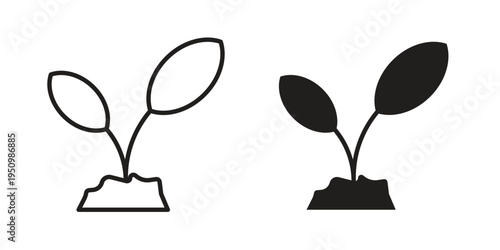Plant icon for web apps, mobile apps. Graphic element illustration