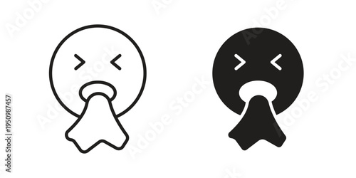 Puking emoji icon for web apps, mobile apps. Graphic element illustration