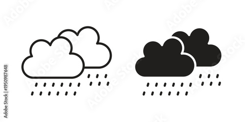 Raining icon for web apps, mobile apps. Graphic element illustration