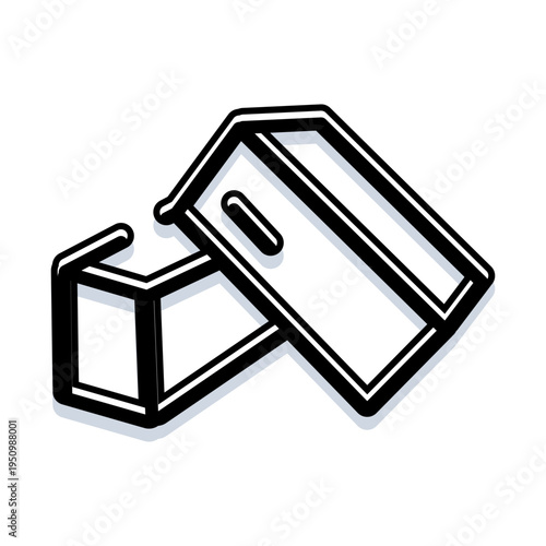 Two open boxes depicting concepts of parcel delivery, secure storage, unpacking operations, shipping, and efficient logistics for goods and merchandise