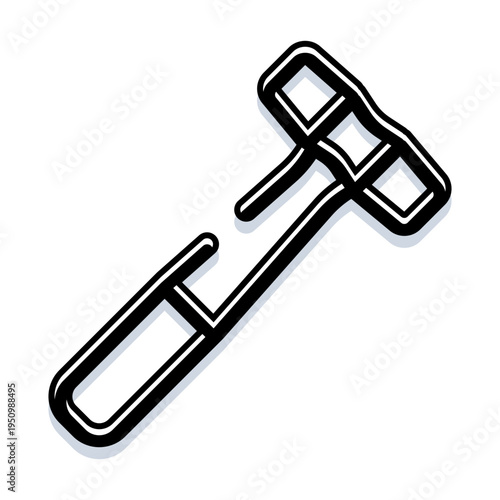 Neurological reflex hammer tool illustrating a medical instrument used for diagnostic purposes, checking reflexes and evaluating the nervous system during health examinations