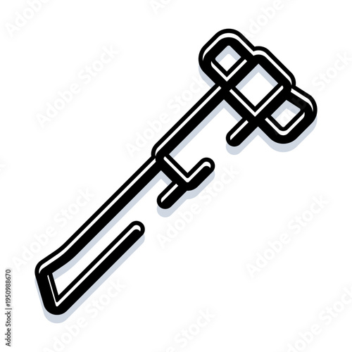 Reflex hammer providing a diagnostic tool for physicians performing physical assessment, checking patient reflexes in healthcare, medicine, and neurology settings