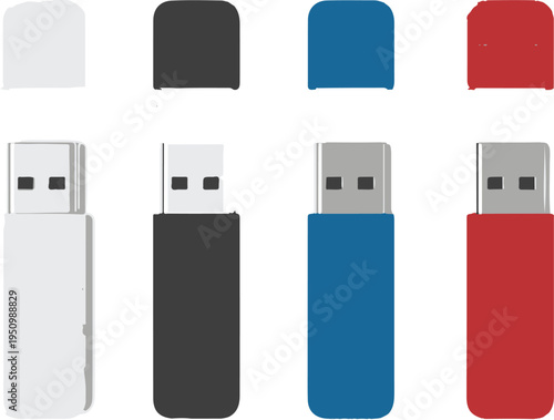usb flash drive isolated