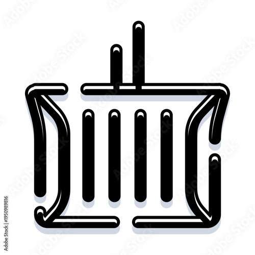 Shopping basket icon illustrating retail, market checkout, and online commerce, a versatile graphic element for web design, applications, and business presentations