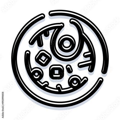 Microbial organisms multiplying and creating a colony within a scientific petri dish, illustrating biological growth and a microscopic experiment in a laboratory setting