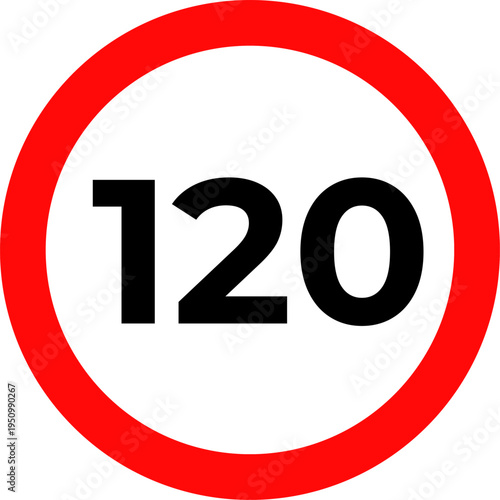Speed Limit 120 kmh Traffic Sign