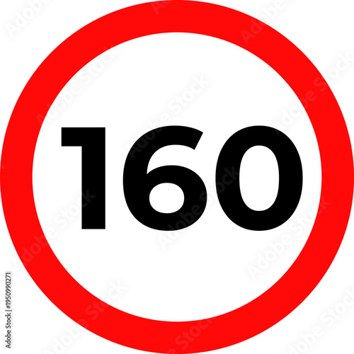 Speed Limit 160 kmh Traffic Sign