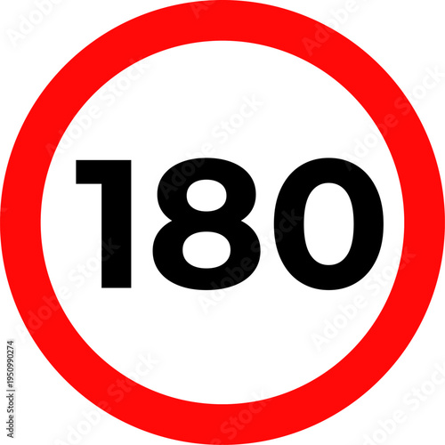 Speed Limit 180 kmh Traffic Sign