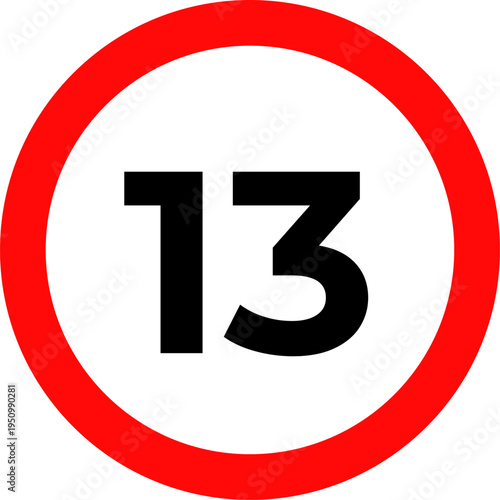 Speed Limit 13 kmh Traffic Sign