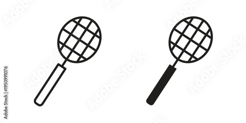 Tennis racket icon for web apps, mobile apps. Graphic element illustration