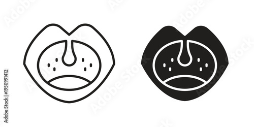 Tonsil icon for web apps, mobile apps. Graphic element illustration