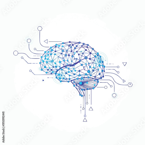 Geometric brain with radiating neural network and circuit board connections