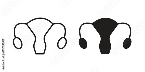 Uterus icon for web apps, mobile apps. Graphic element illustration