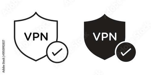 Virtual private network icon for web apps, mobile apps. Graphic element illustration