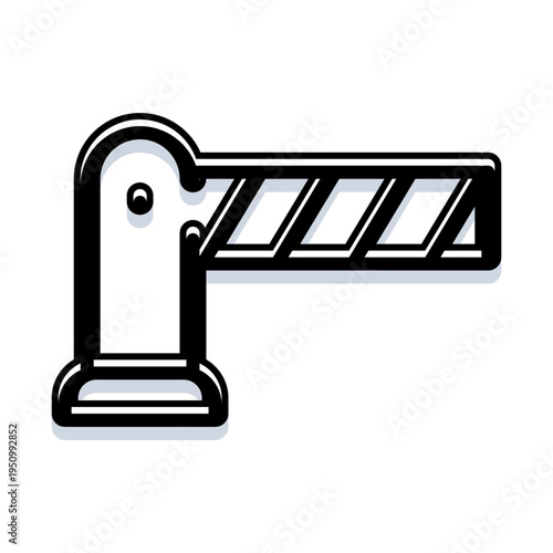 Automated barrier gate icon providing security and regulating entry to parking lots or restricted areas, symbolizing control, protection, and restricted passage