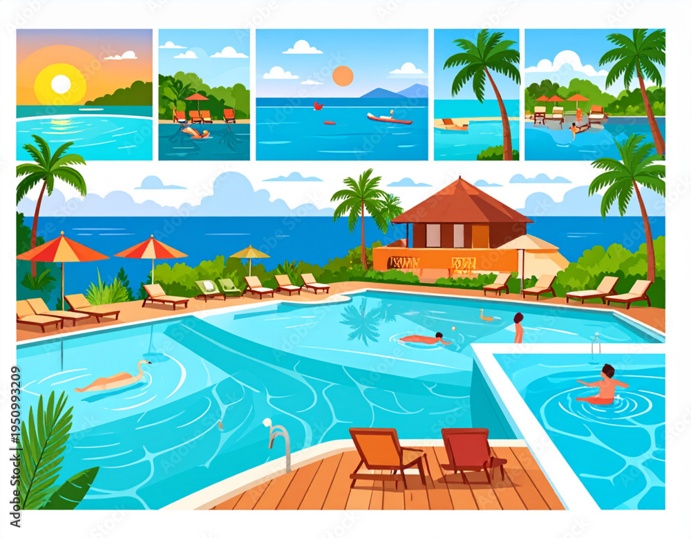 Fototapeta premium Tropical Paradise Ripple Pools