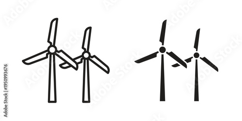 Wind turbine icon for web apps, mobile apps. Graphic element illustration