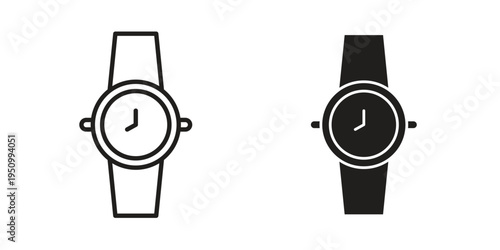 Wristwatch icon for web apps, mobile apps. Graphic element illustration