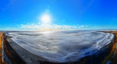 Fotografie Spectacular aerial panorama of Lake Corangamite Victoria Australia
