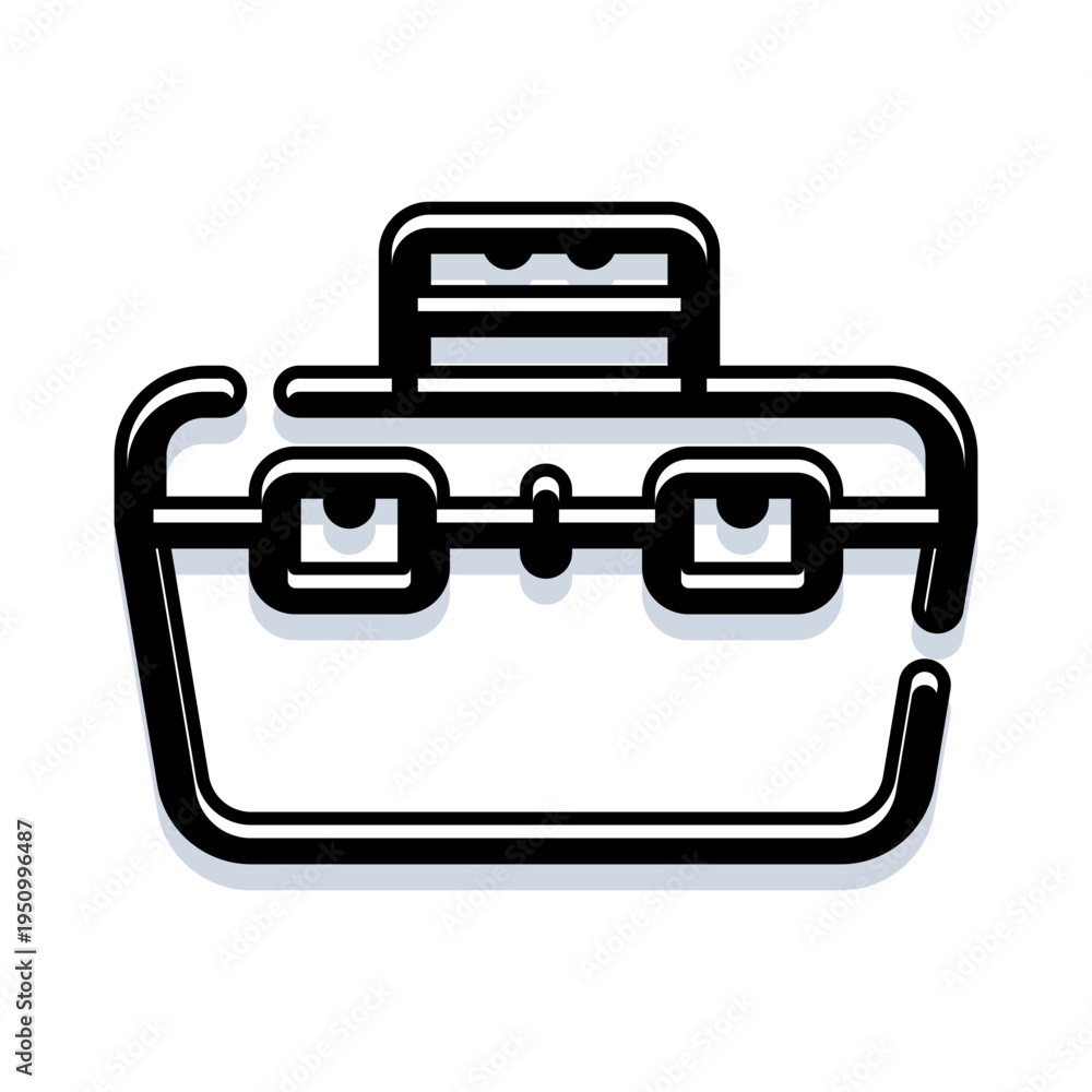 Fototapeta premium Toolbox packed with organized hand tools and hardware, ideal for repair, maintenance and diy projects, clear illustration symbolizing service, construction and home improvement