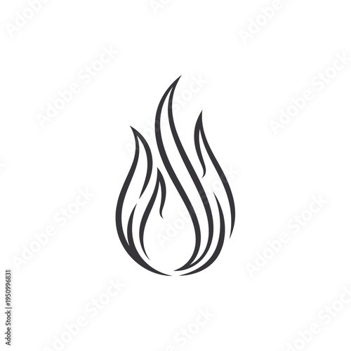 Black flame icon on white background.