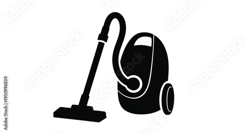 Black vacuum cleaner icon with a distinct solid silhouette