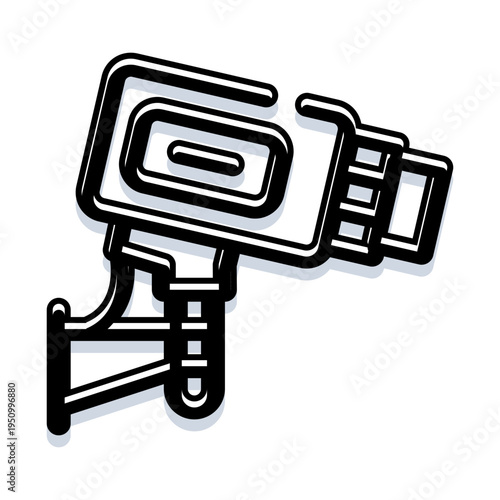 Security camera icon illustrating continuous surveillance and protection, ensuring safety and vigilance through modern observation technology and integrated monitoring across various environments