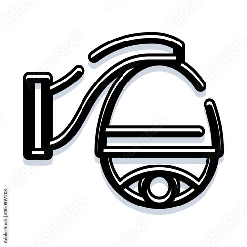 Security camera icon depicting a system for observation, protection, and monitoring, symbolizing safety, vigilance, and continuous oversight in domestic or public environments