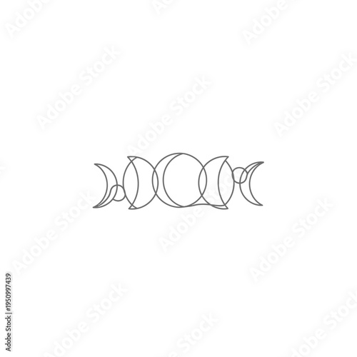 Phases of the Moon Cycle Icon.