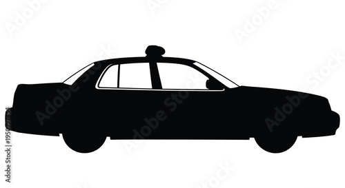 Classic sedan vehicle shown in a stark black silhouette