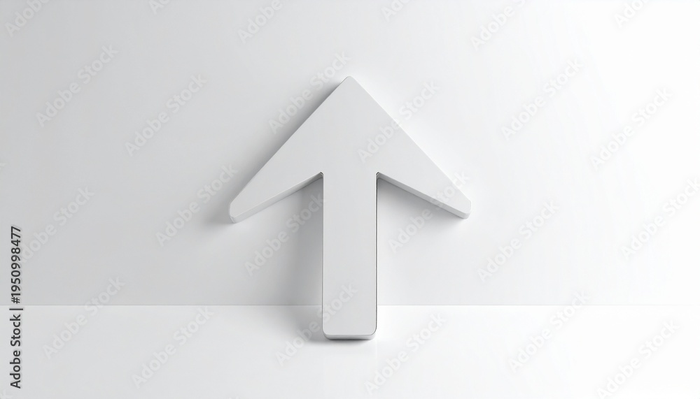Fototapeta premium Upward Arrow Icon: Minimalist Direction Symbol