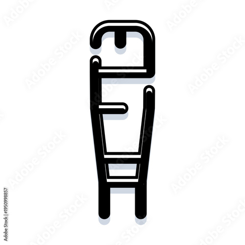 Crutch walking aid providing support for people recovering from injury, enhancing mobility and independence during rehabilitation or coping with a disability