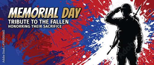 Memorial Day Tribute Soldier Silhouette Honoring Fallen Heroes