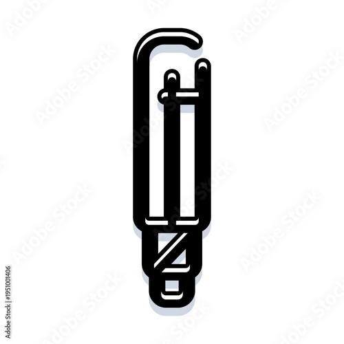 Stylized black and white outline icon illustrating a compact fluorescent lamp, symbolizing energy efficiency, modern lighting, and sustainable power consumption