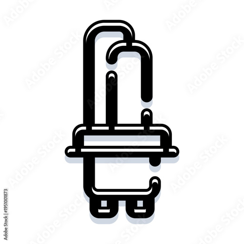 Automotive halogen headlight bulb illustration showing a small replaceable car lamp for vehicle illumination and safety, clean vector icon on white background for repair use