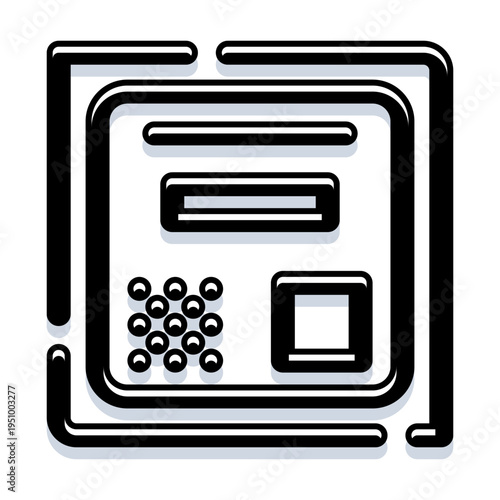 Atm cash machine icon representing convenient, secure electronic withdrawals and digital banking access for instant payments, self service transactions and modern finance