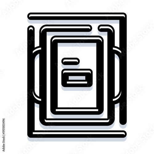 Ui element displaying a clean minimalist graphic frame style, suitable for various digital design applications, illustrating concepts of layering and enclosure in graphic design