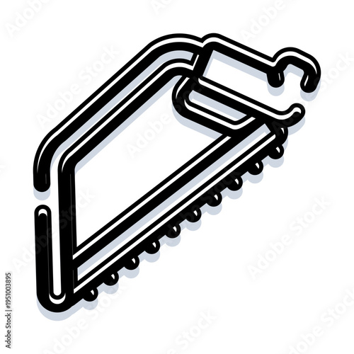 Hand hacksaw tool icon is depicting a cutting instrument used in construction, metalwork, and various diy projects, symbolizing hard work and precision