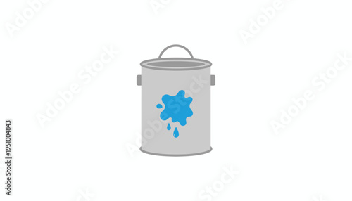 Paint Can with Blue Splash