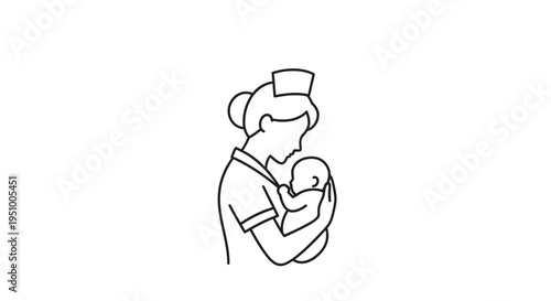 Nurse holding a newborn baby, medical care, healthcare, maternity, new life