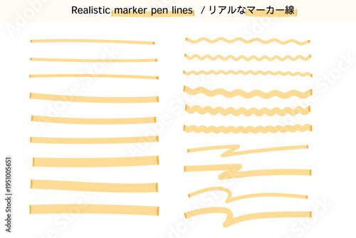 オレンジのマーカー線セット