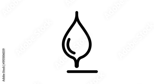 Abstract Flame Icon, Fire Symbol, Energy and Heat Concept, Minimalist Design