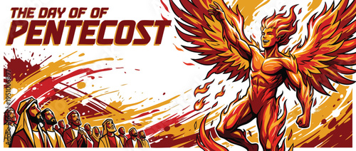 Pentecost Celebration Flame Spirit Dynamic Heroic Pose Fantasy Comic